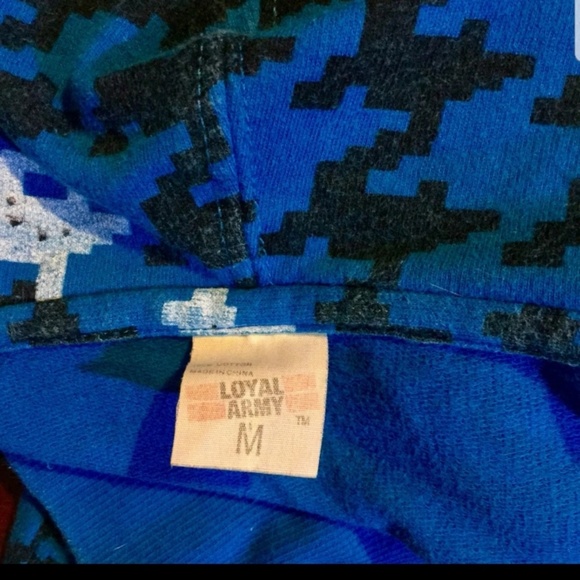Blue Retro 8bit Hoodie Medium By  Loyal Army - Picture 3 of 3